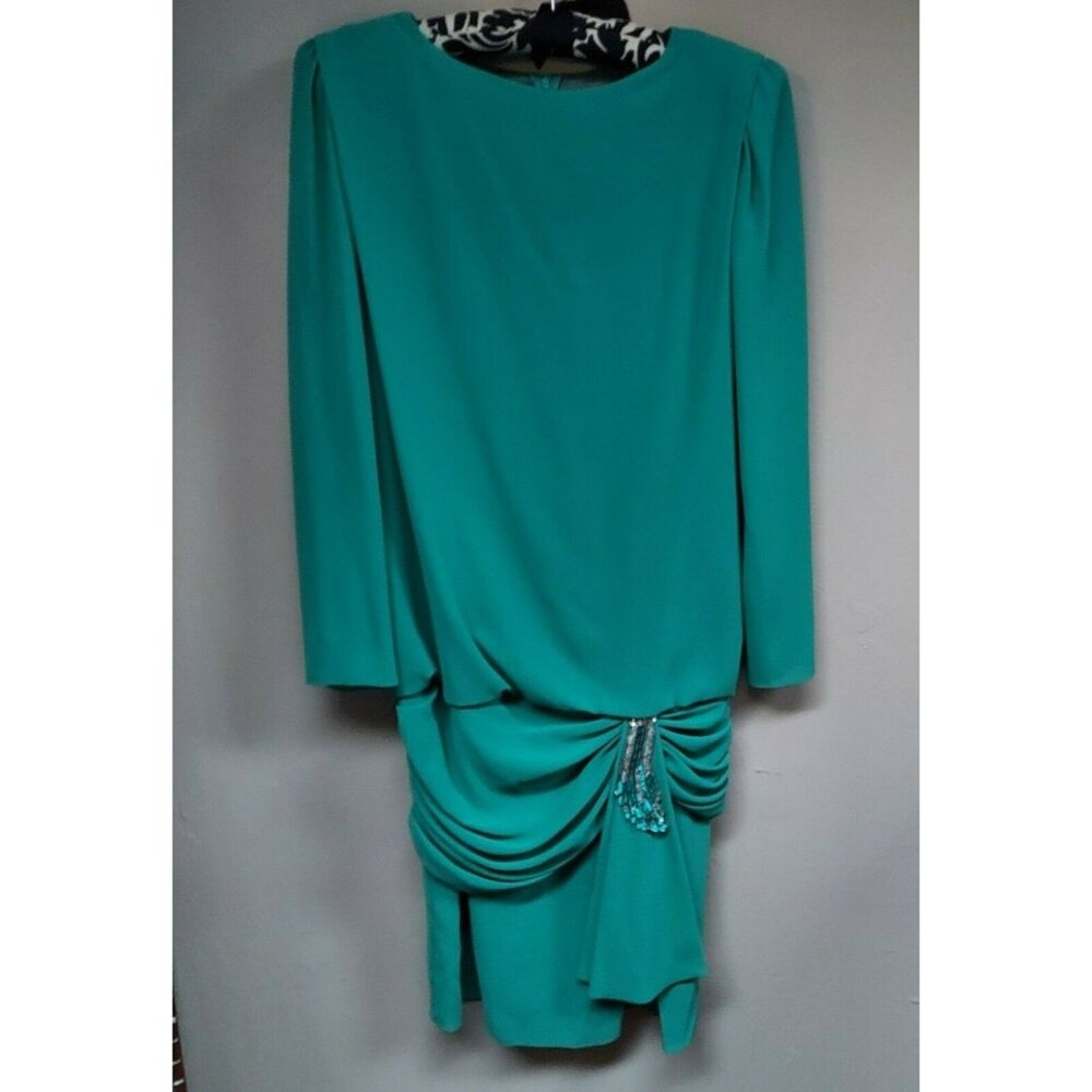 Vintage Ursula of Switzerland Women's Chiffon Ruched Drape Evening Dress Size 10